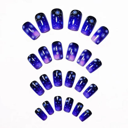 Winter-Themed Gradient Ombre Nail Art Acalora
