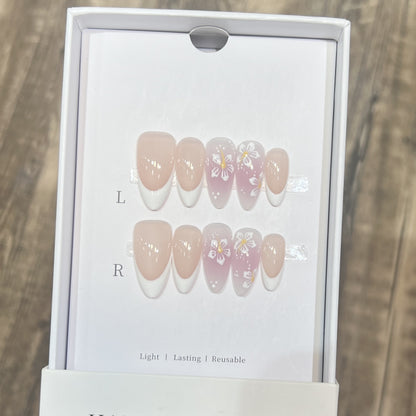 Floral-Design Reusable Press-On Nail Set Acalora