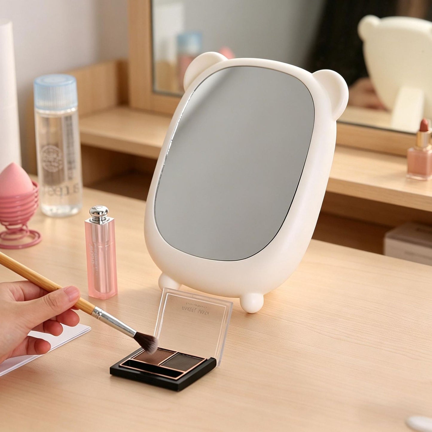 Cute Panda-Themed Handheld Makeup Mirror