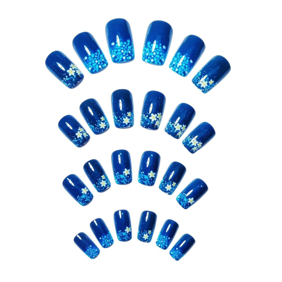 Floral Glittered Nail Art Acalora
