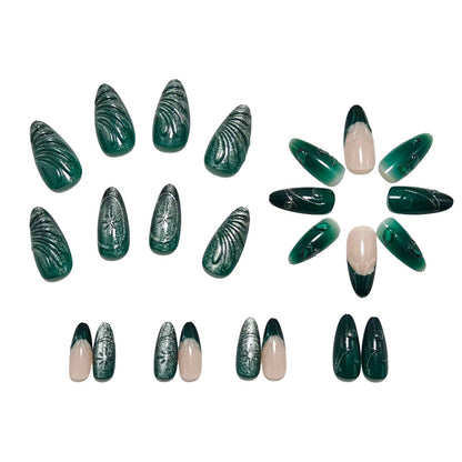 Artificial nails in an elegant design with botanical accents Acalora