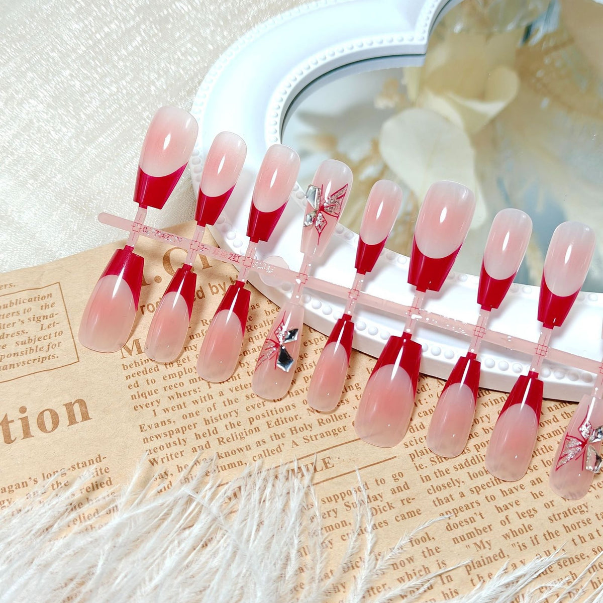 Artificial Nail Set with Elegant 3D Flower Decorations Acalora