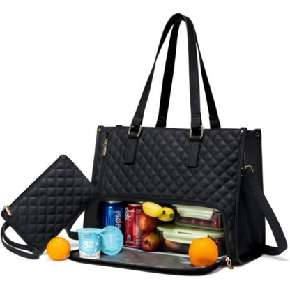 Quilted Multi-Functional Insulated Lunch Tote Acalora