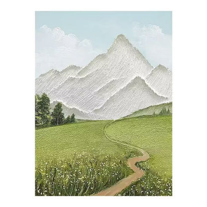 Framed Majestic Mountain Landscape Art