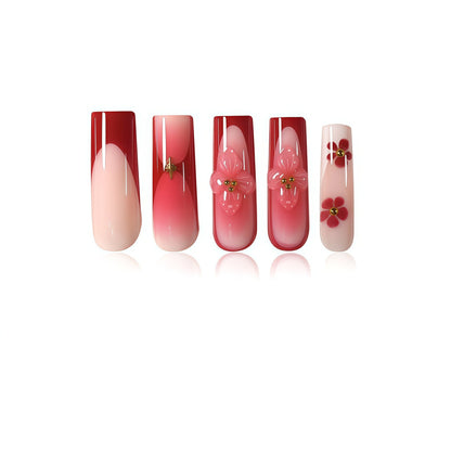 Floral Artistic Press-On Nail Design Acalora