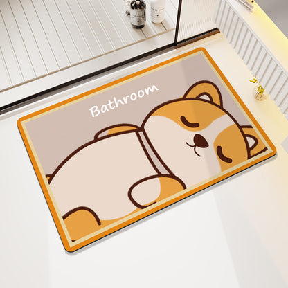 Cute Cartoon Bear-Themed Bath Mat Acalora