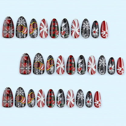 Artificial nails in festive Christmas design Acalora