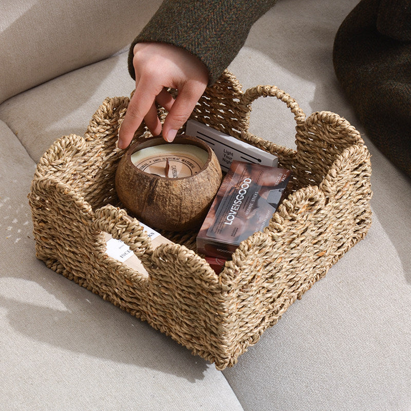 Decorative storage basket with two handles Acalora