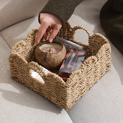 Decorative storage basket with two handles Acalora