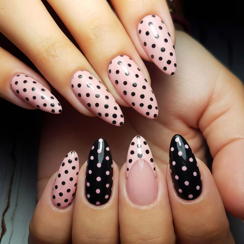 Acrylic nails with dot design Acalora
