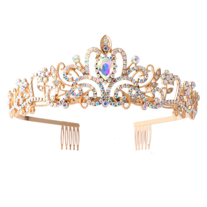 Ladies' Sparkling Crystal Tiara with filigree design wreath