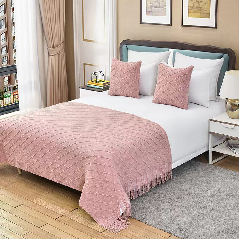 Luxury Textured Knit Throw Blanket
