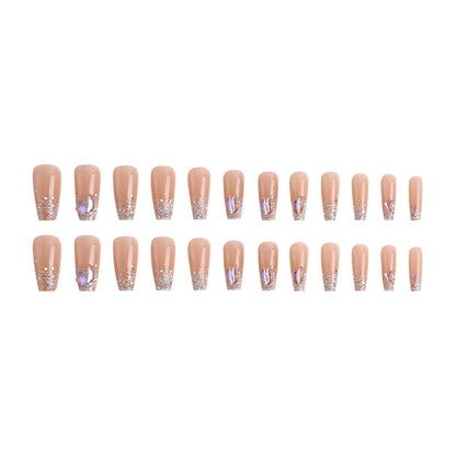 Artificial nail set with glamorous glitter accents and elegant elements Acalora