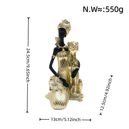 Elegant sculpture with leopard casting Acalora