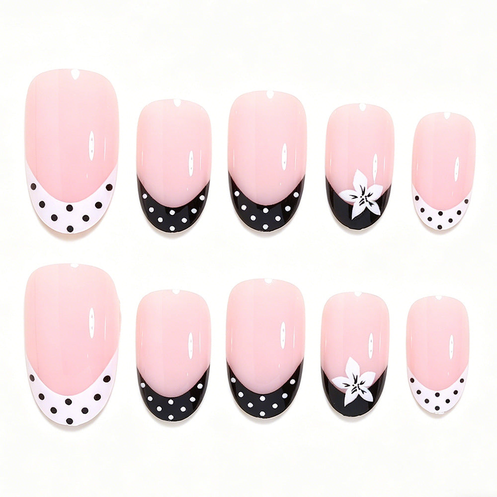 Decorative French Tip Press-On Nails Acalora