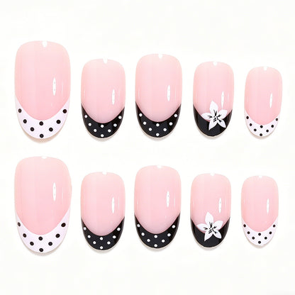 Decorative French Tip Press-On Nails Acalora