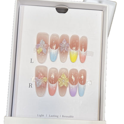Floral-Inspired Artistic Press-On Nail Set Acalora
