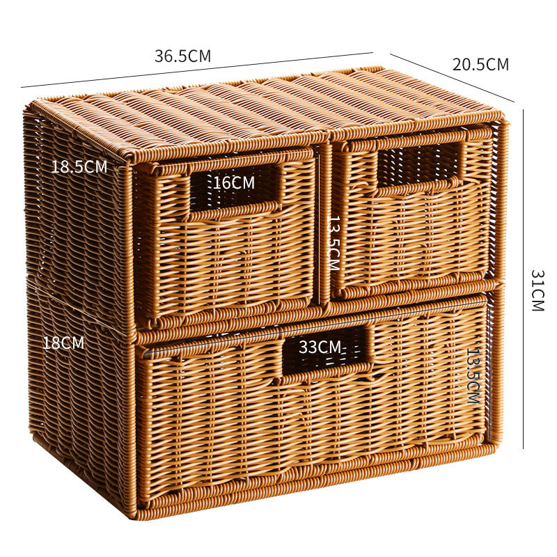 Multi-Drawer Wicker Storage Organizer Bowlift
