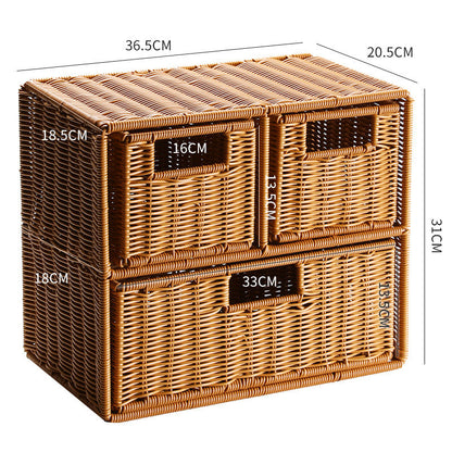 Multi-Drawer Wicker Storage Organizer Bowlift