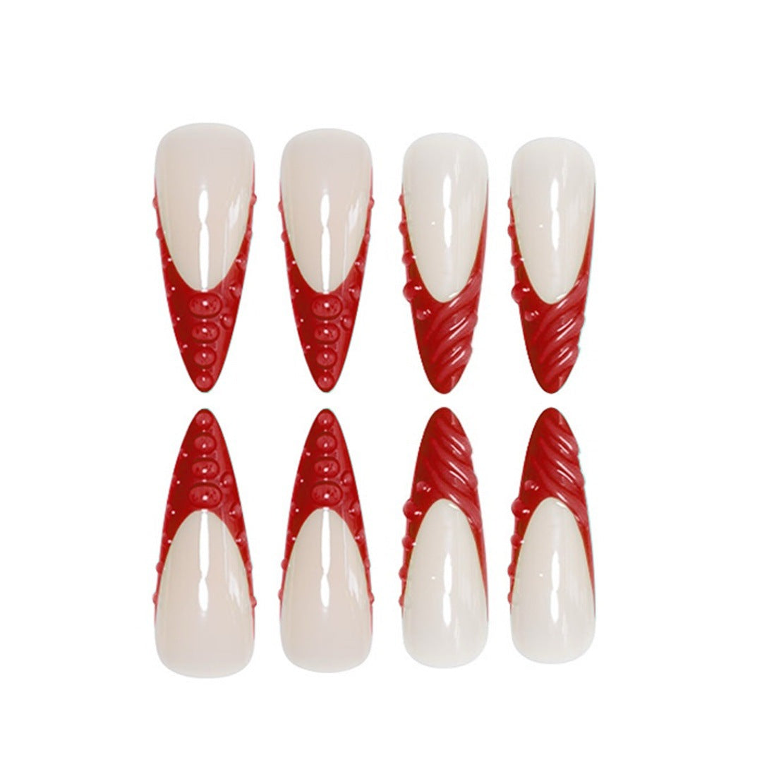 Decorative Sculpted Stiletto Press-On Nails Acalora