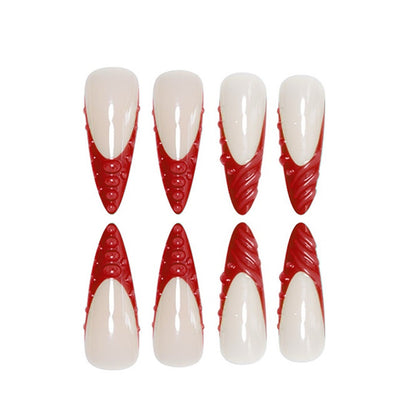 Decorative Sculpted Stiletto Press-On Nails Acalora