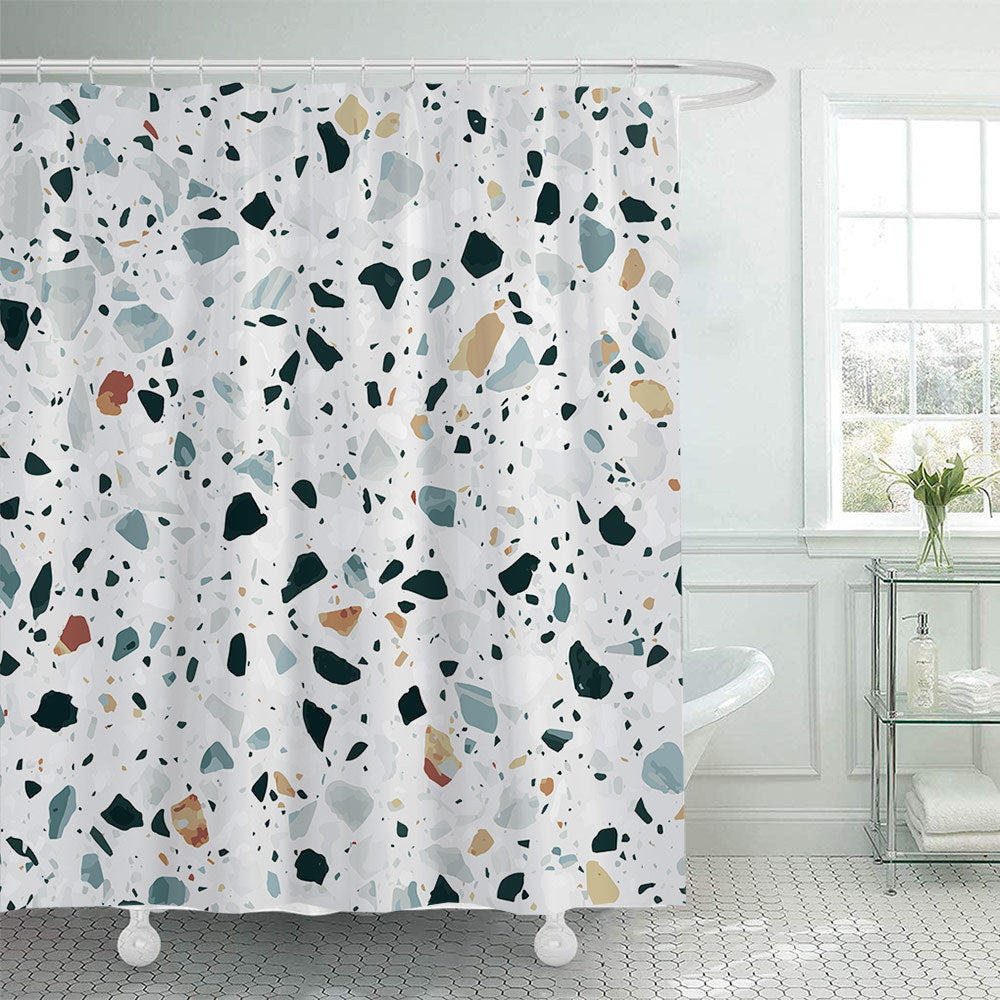 Stylish Terrazzo Print Shower Curtain