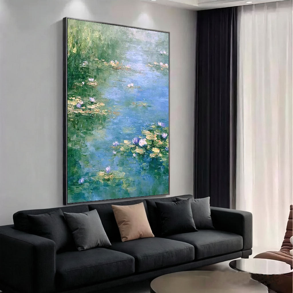 Large Impressionist Flower Painting On Canvas