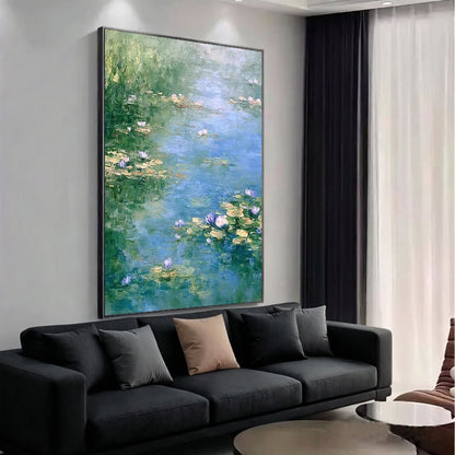 Large Impressionist Flower Painting On Canvas