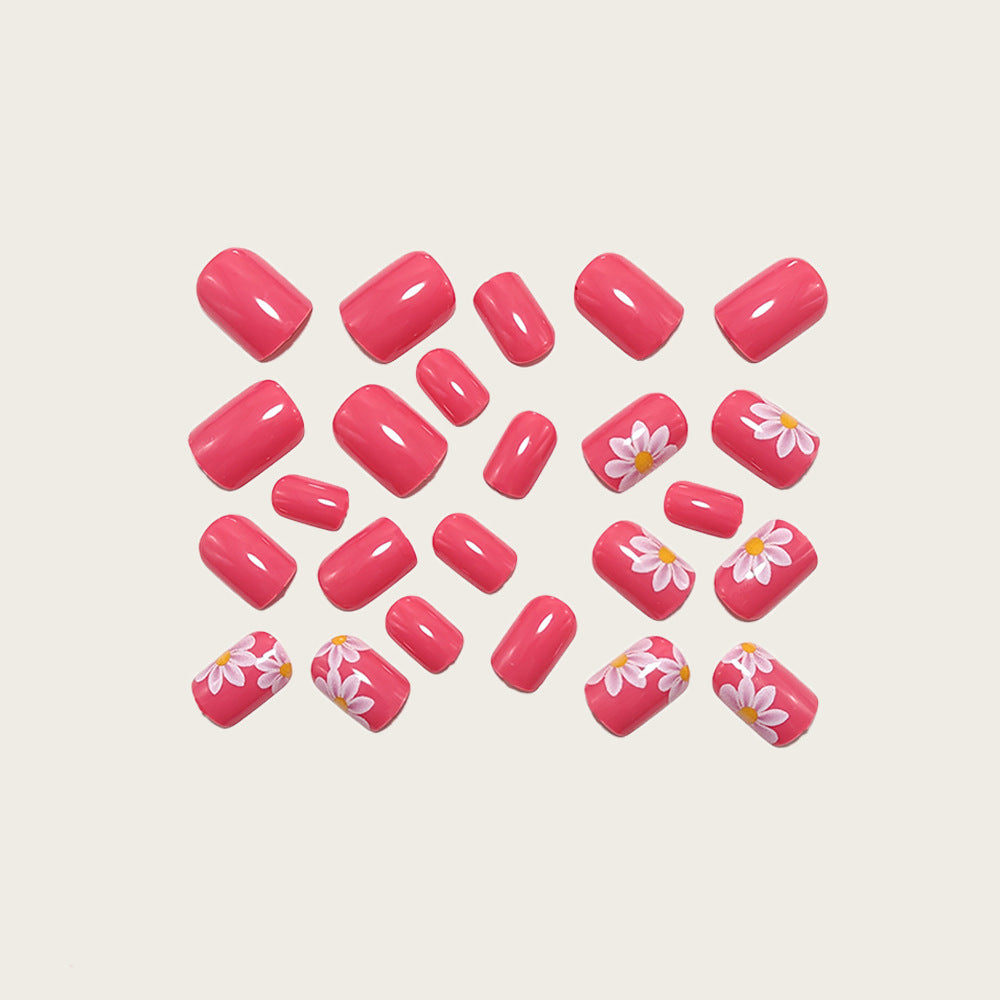 Fake nails with floral design and high-gloss finish Acalora
