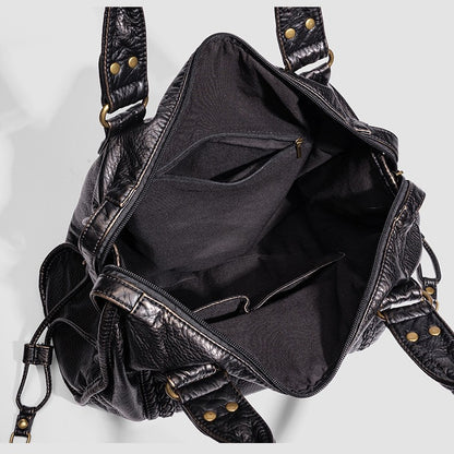 Distressed Leather Satchel Bag Acalora