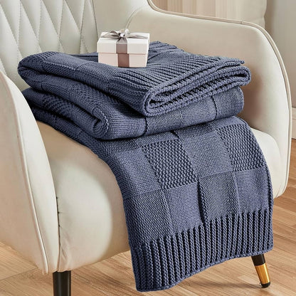 Textured Knit Throw Blanket