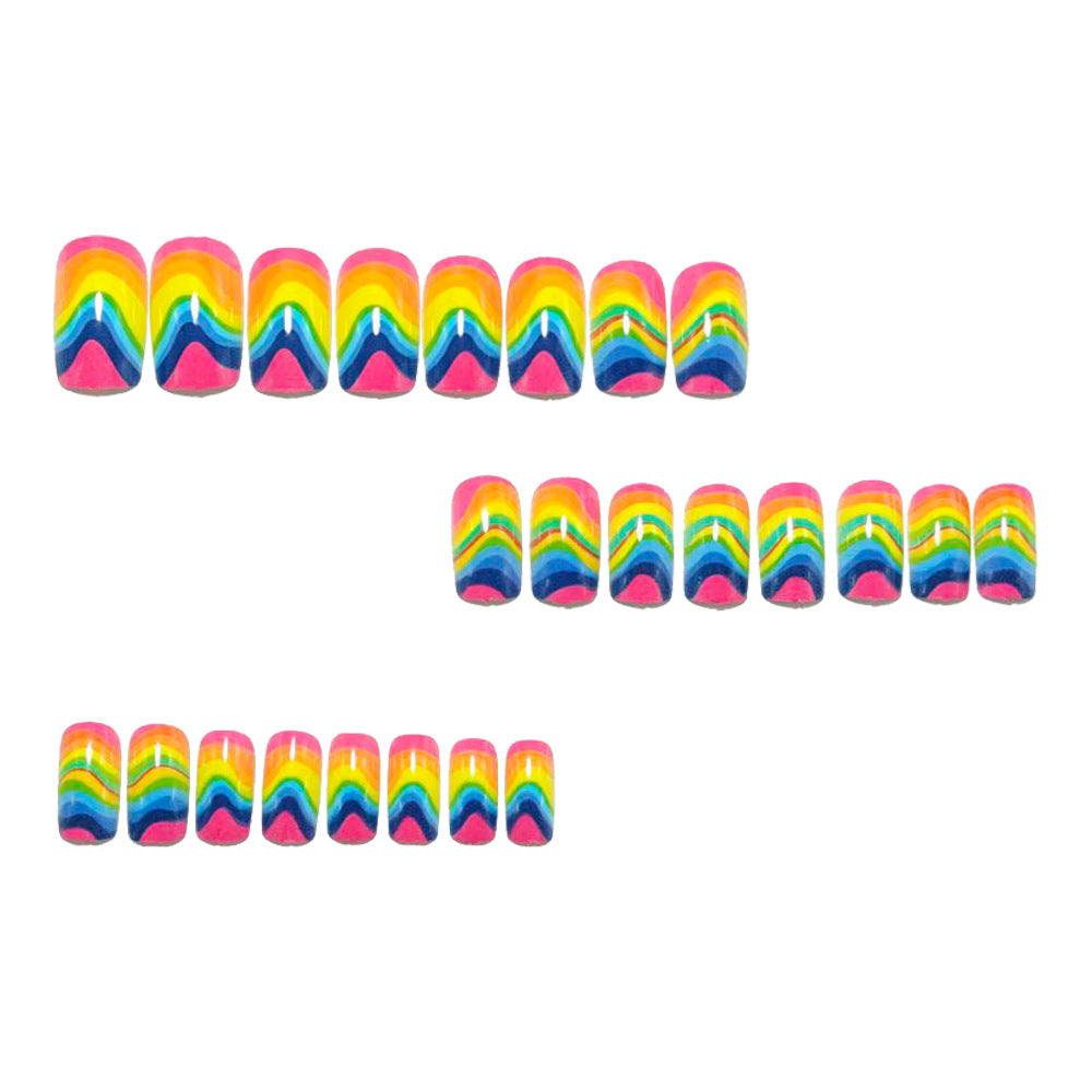 Artificial nails in vibrant wave design Acalora