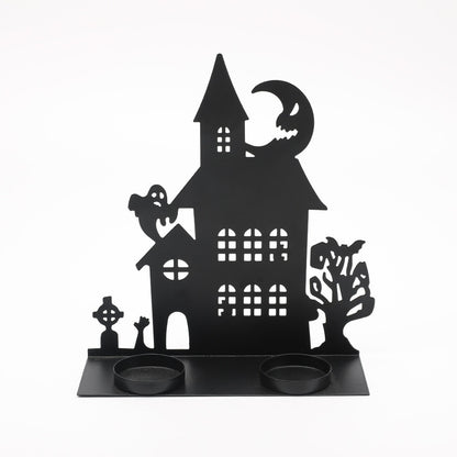 Haunted House Metal Tealight Candle Holder Decor Acalora