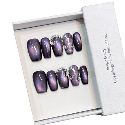 Diamond-Accented Press-On Nail Set Acalora