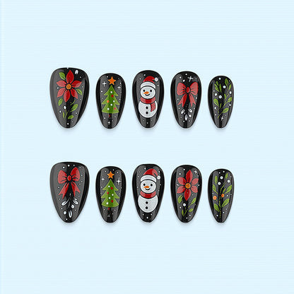 Artificial nail set with festive Christmas design Acalora