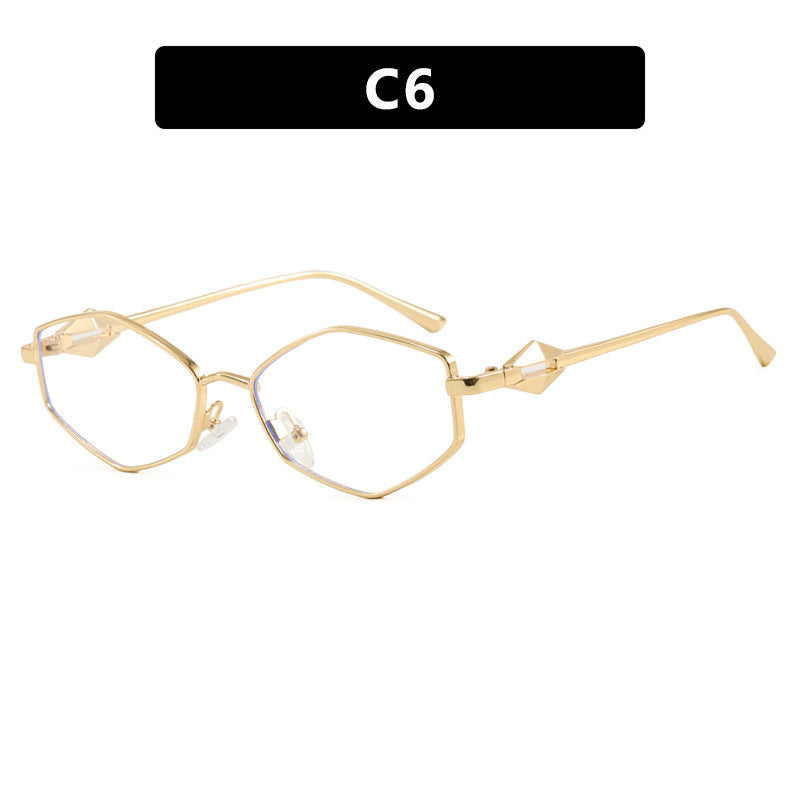 Women's geometric sunglasses with protective UV filter and high-end metal frame Karnz
