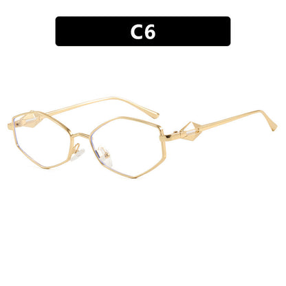 Women's geometric sunglasses with protective UV filter and high-end metal frame Karnz