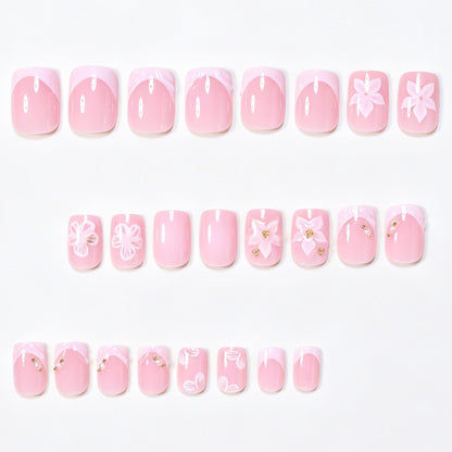 Floral Accented Press-On Nail Art Set Acalora