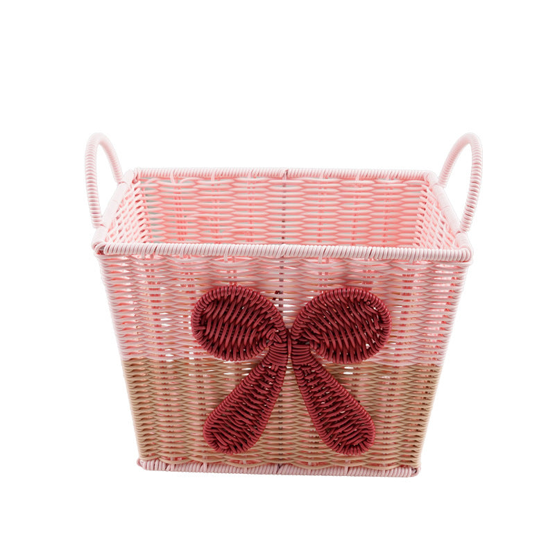 Decorative Woven Storage Basket with Bow Design Acalora