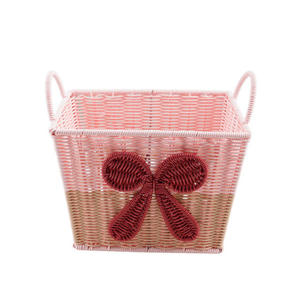 Decorative Woven Storage Basket with Bow Design Acalora