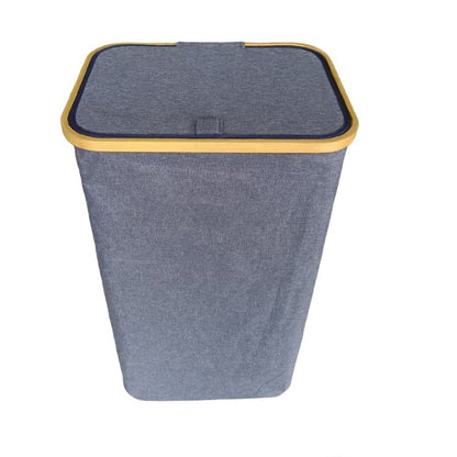 Stylish laundry basket with wooden lid Acalora