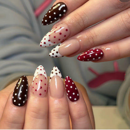 Creative Art Nails in Modern Polka Dot Design Acalora