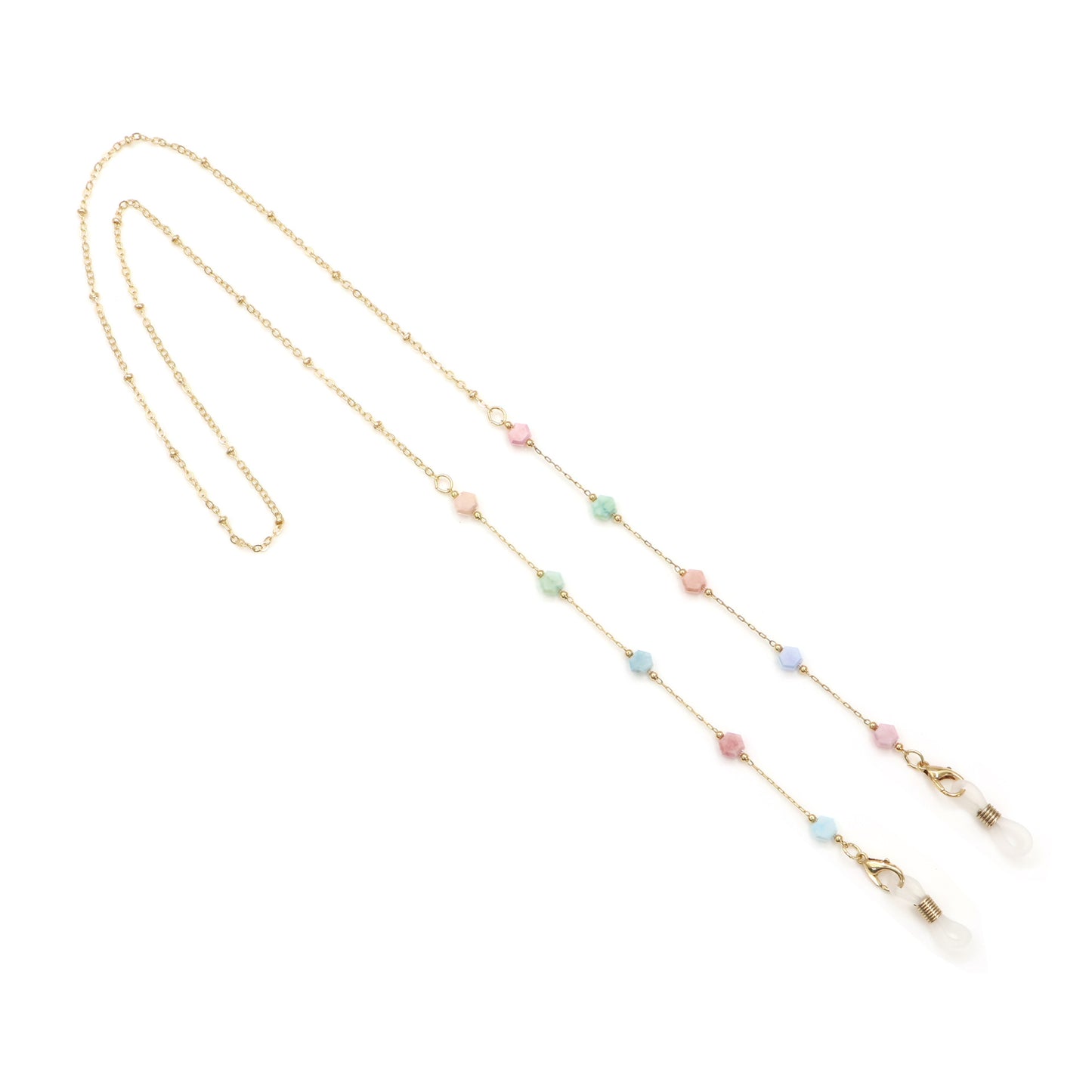 Elegant Gold Chain Necklace with Gemstones Acalora