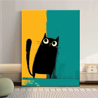 Cat-Themed Abstract Wall Art