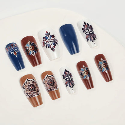 Artificial nails in elegant floral design Acalora