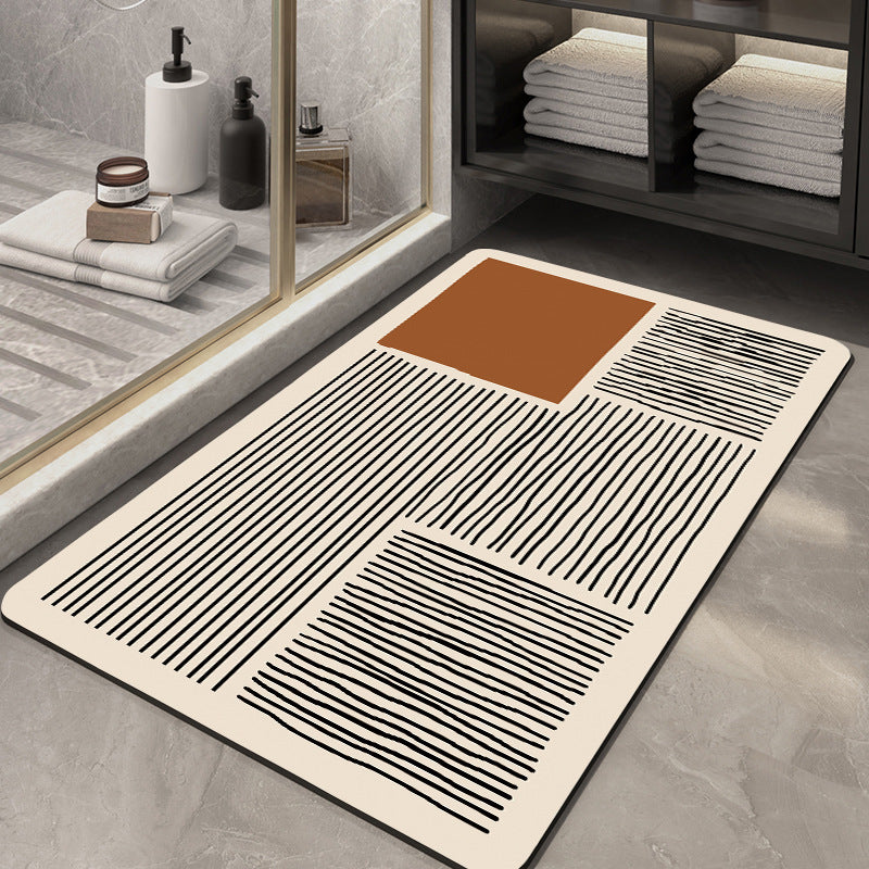 Textured Abstract Design Bath Mat Acalora