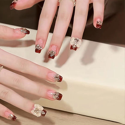 Artificial nails with glamorous floral decorations Acalora
