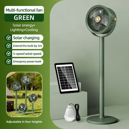 Unisex Solar-Powered Multi-Functional Floor Fan Bowlift