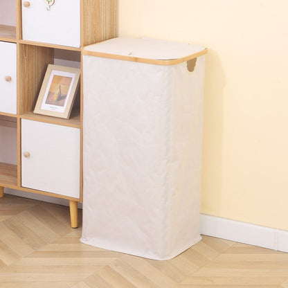Stylish laundry basket with wooden lid Acalora