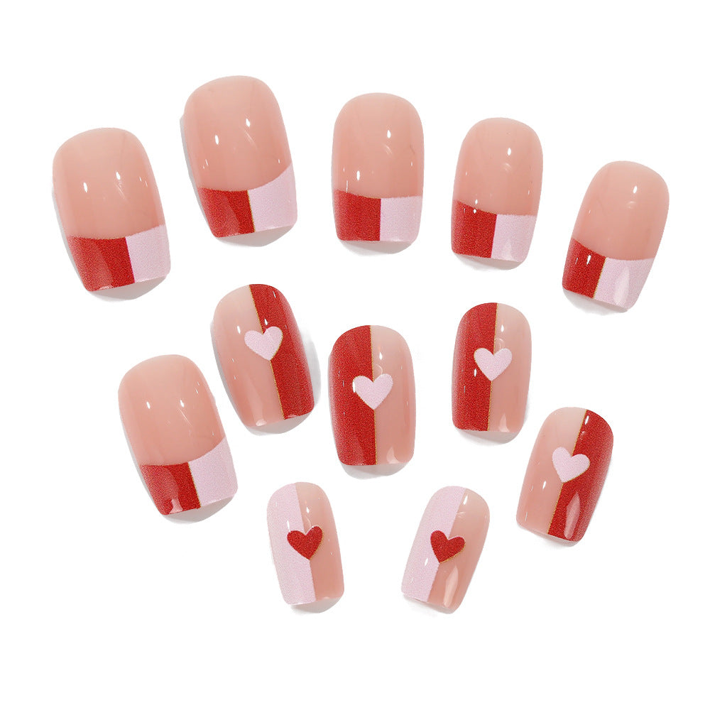 Artificial nails with romantic heart patterns Acalora